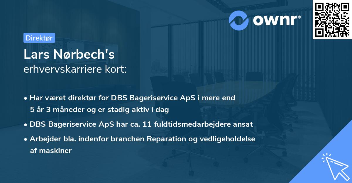 Lars Nørbech's erhvervskarriere kort