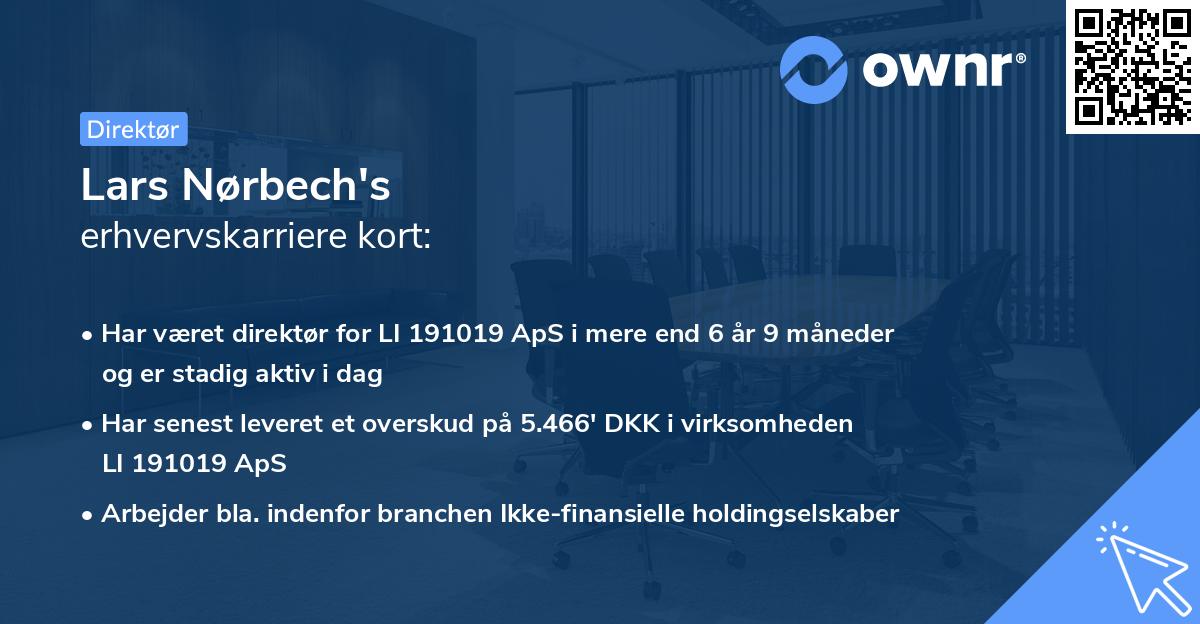 Lars Nørbech's erhvervskarriere kort