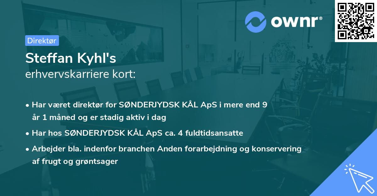 Steffan Kyhl's erhvervskarriere kort