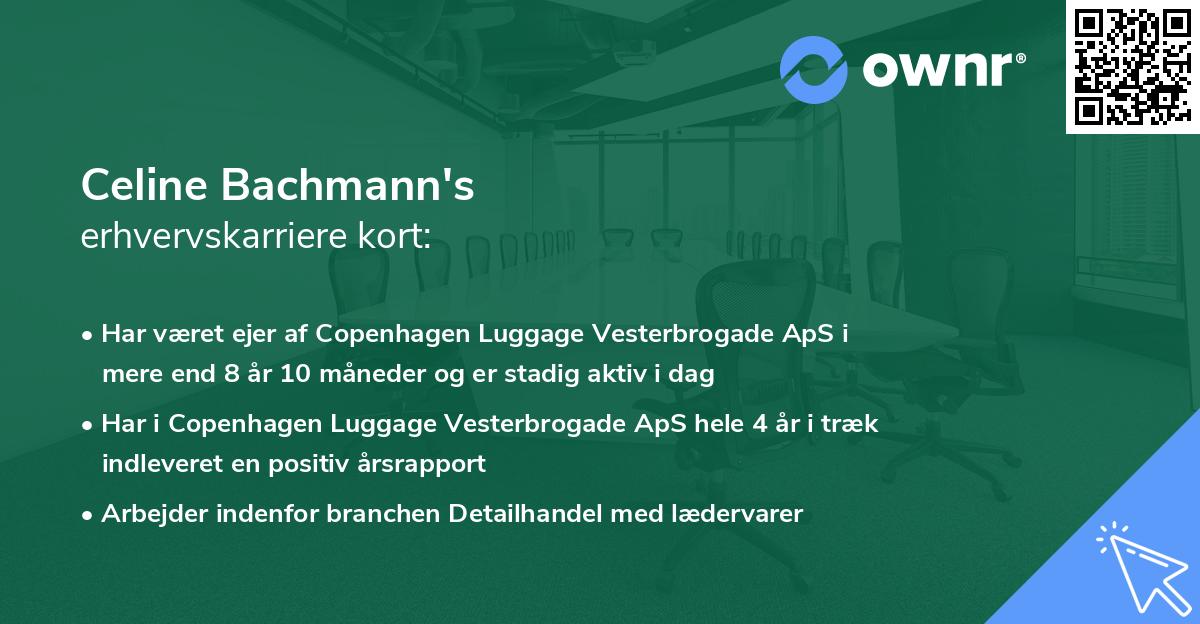 Celine Bachmann's erhvervskarriere kort