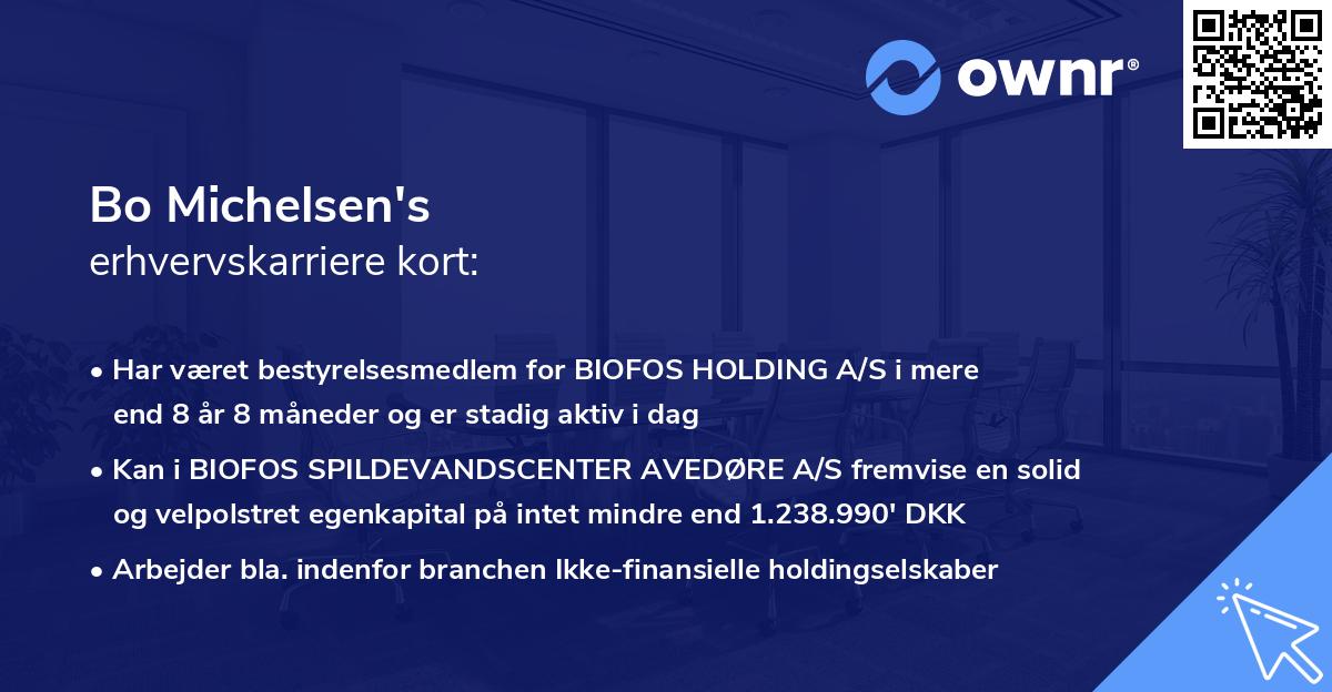 Bo Michelsen's erhvervskarriere kort