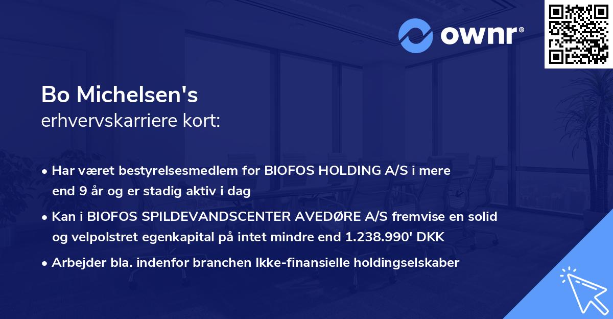 Bo Michelsen's erhvervskarriere kort
