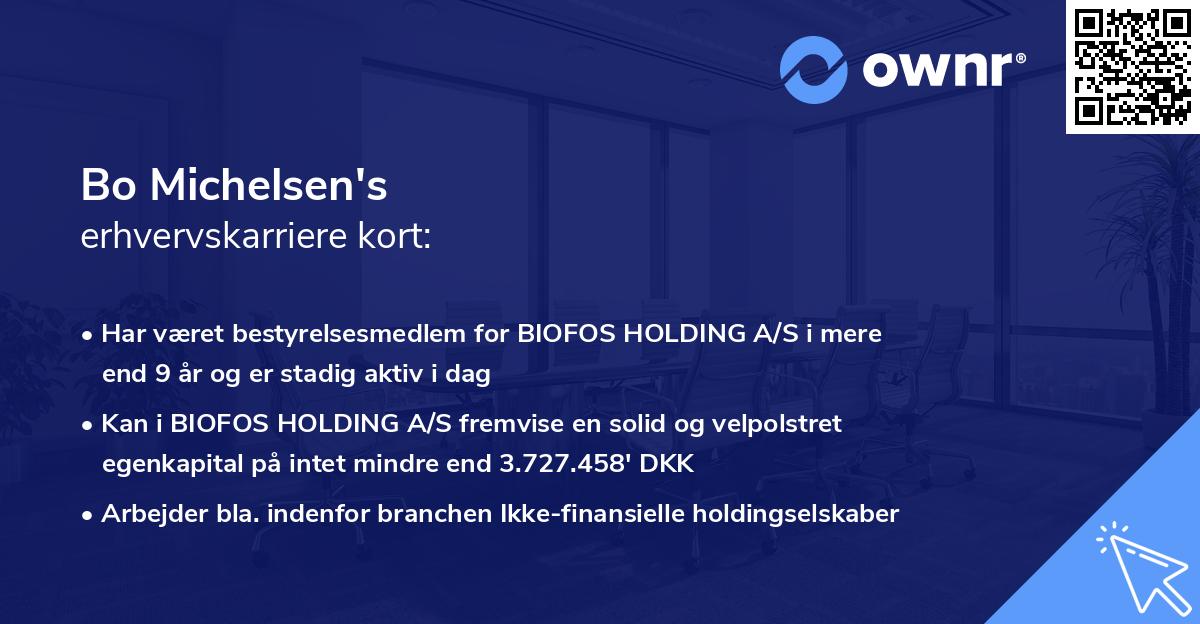 Bo Michelsen's erhvervskarriere kort