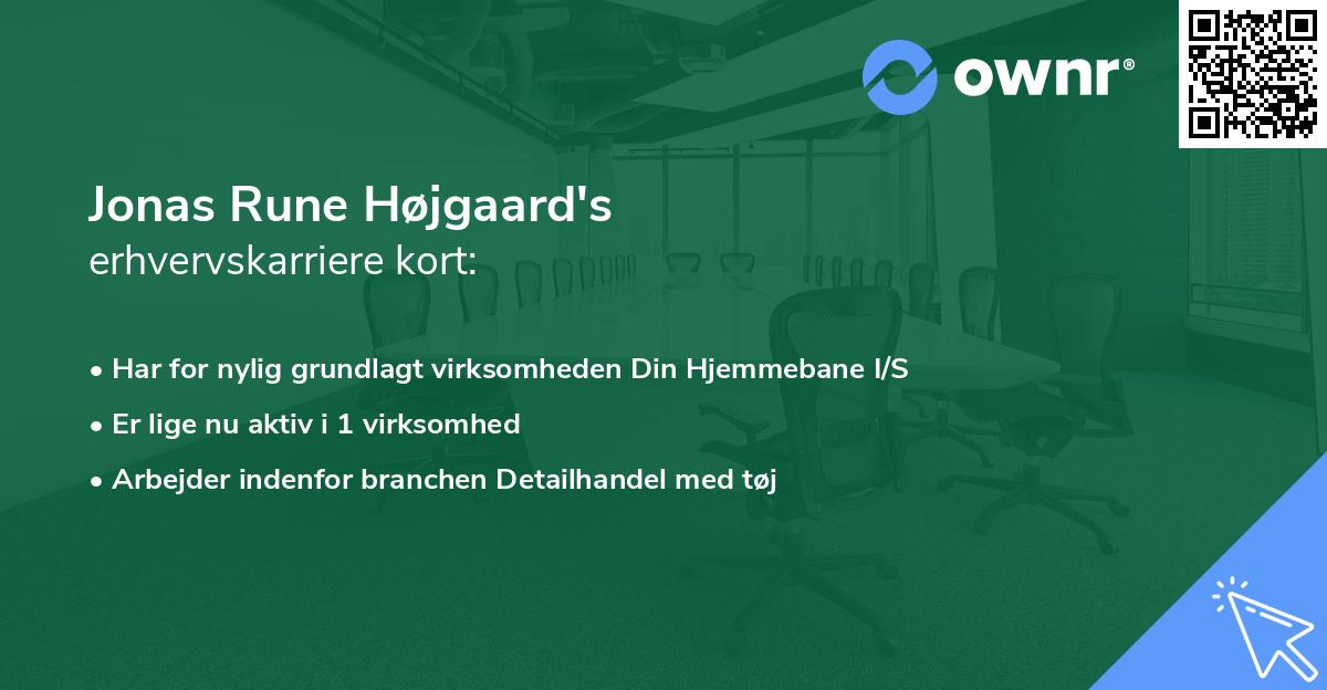 Jonas Rune Højgaard's erhvervskarriere kort
