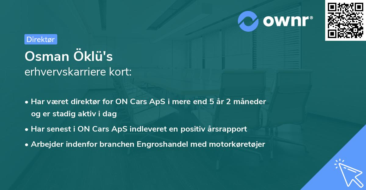 Osman Öklü's erhvervskarriere kort