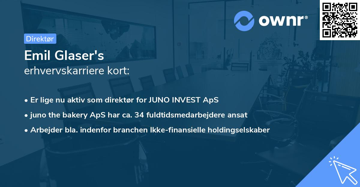 Emil Glaser's erhvervskarriere kort