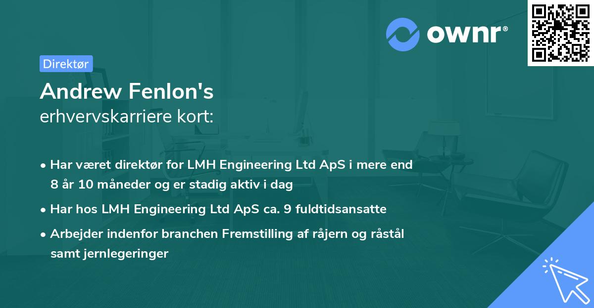 Andrew Fenlon's erhvervskarriere kort