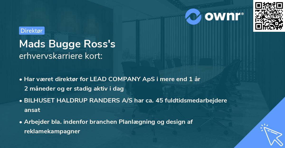 Mads Bugge Ross's erhvervskarriere kort