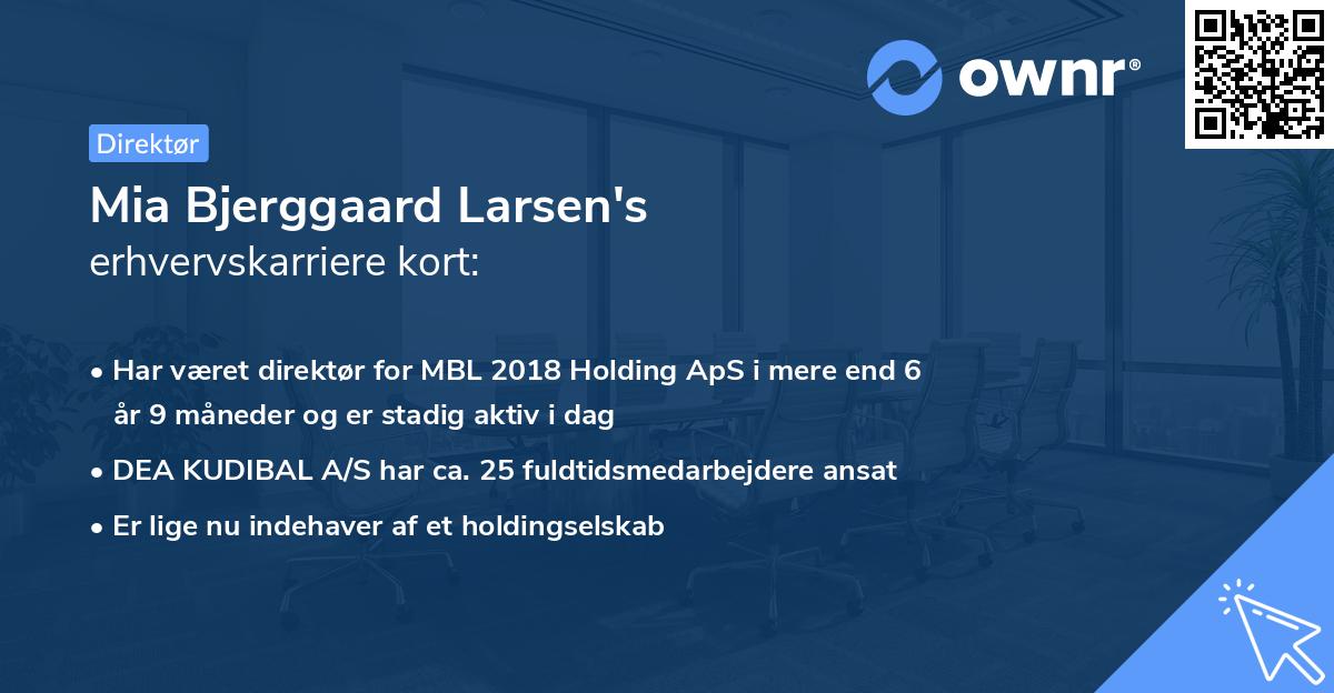 Mia Bjerggaard Larsen's erhvervskarriere kort