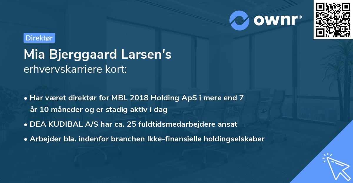 Mia Bjerggaard Larsen's erhvervskarriere kort