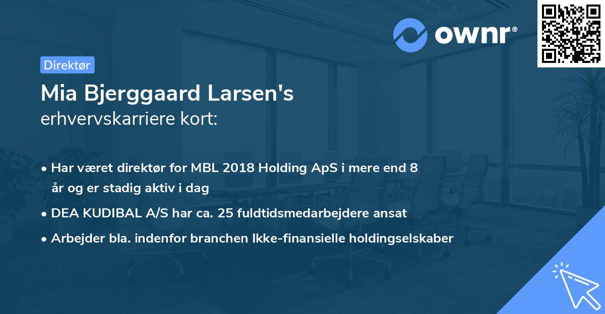 Mia Bjerggaard Larsen's erhvervskarriere kort