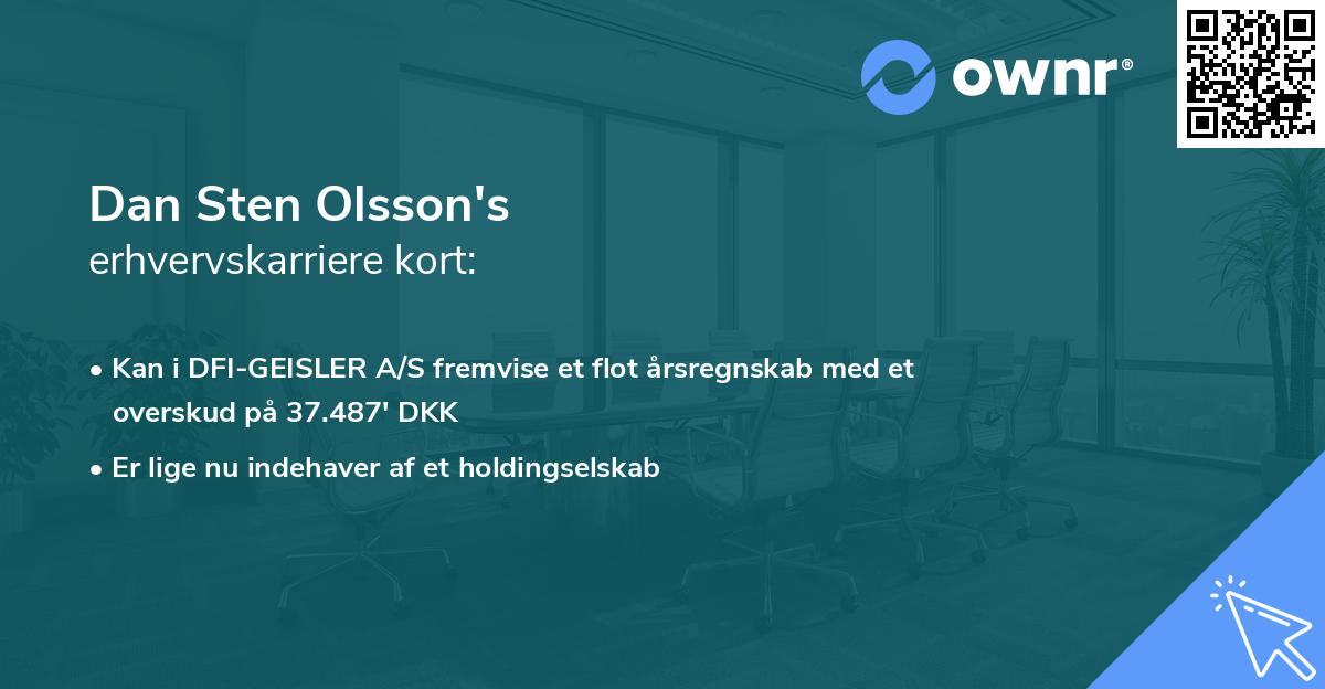 Dan Sten Olsson's erhvervskarriere kort