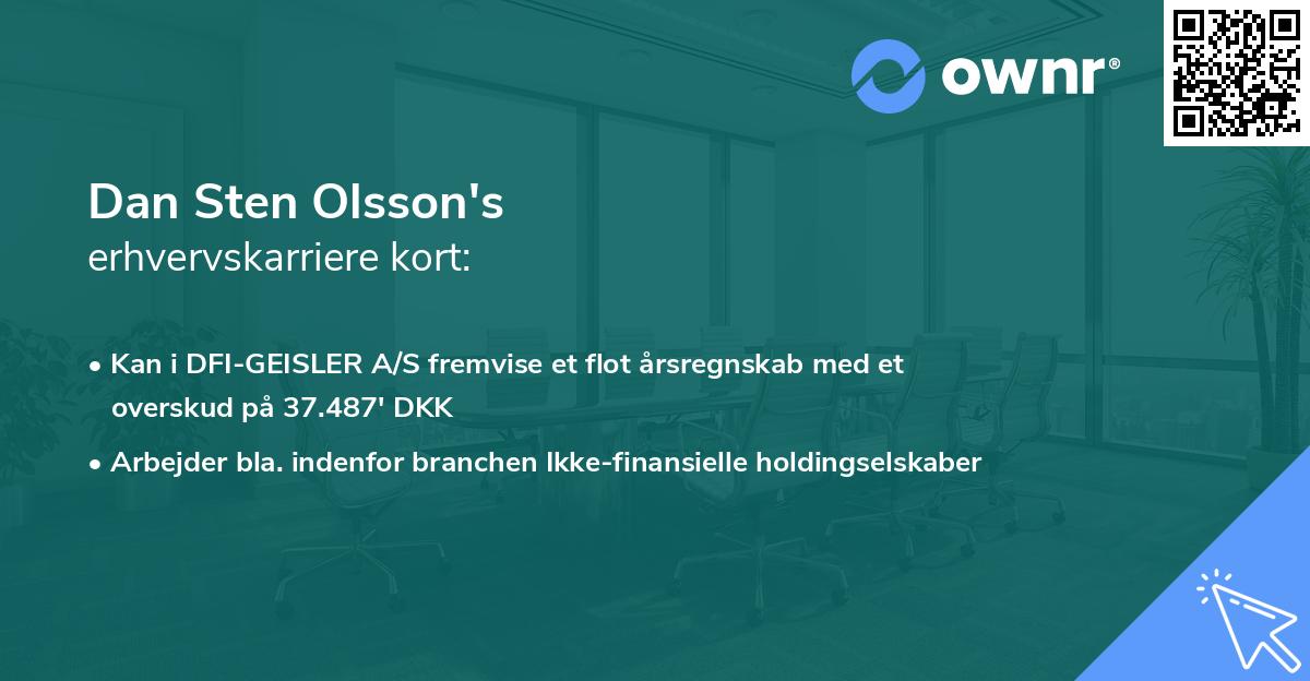 Dan Sten Olsson's erhvervskarriere kort