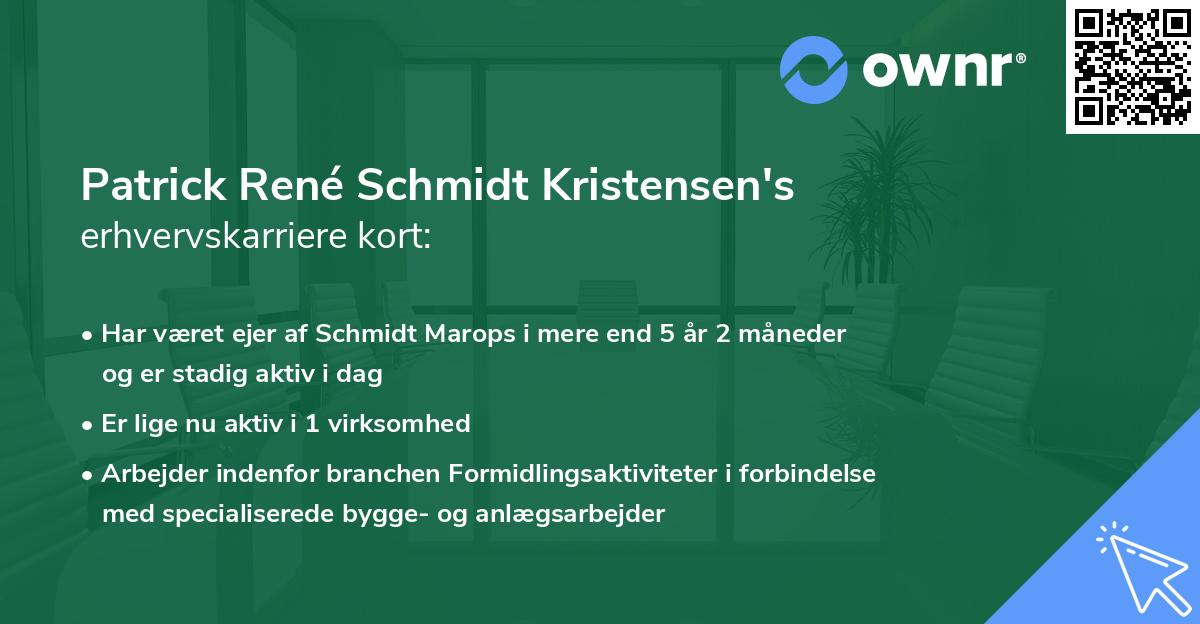Patrick René Schmidt Kristensen's erhvervskarriere kort