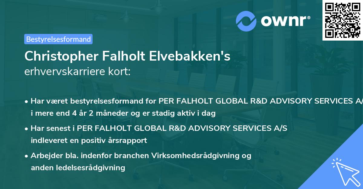 Christopher Falholt Elvebakken's erhvervskarriere kort