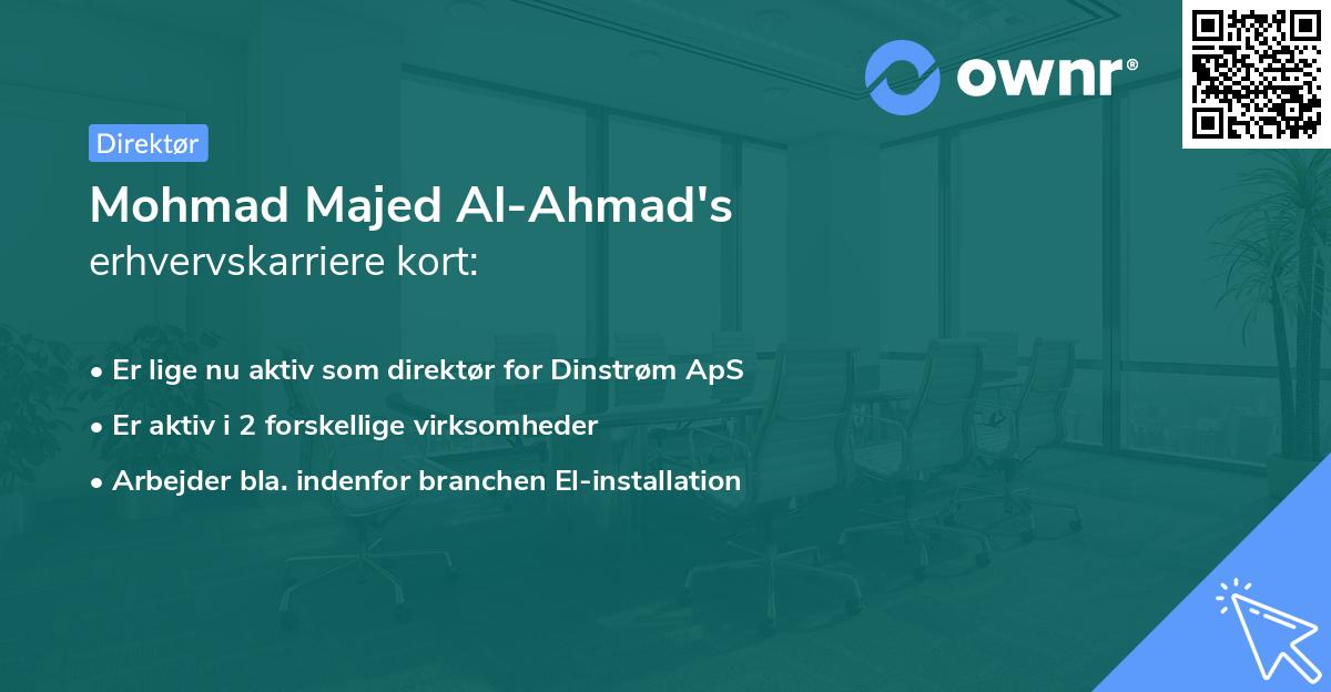 Mohmad Majed Al-Ahmad's erhvervskarriere kort