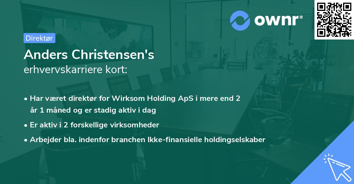 Anders Christensen's erhvervskarriere kort