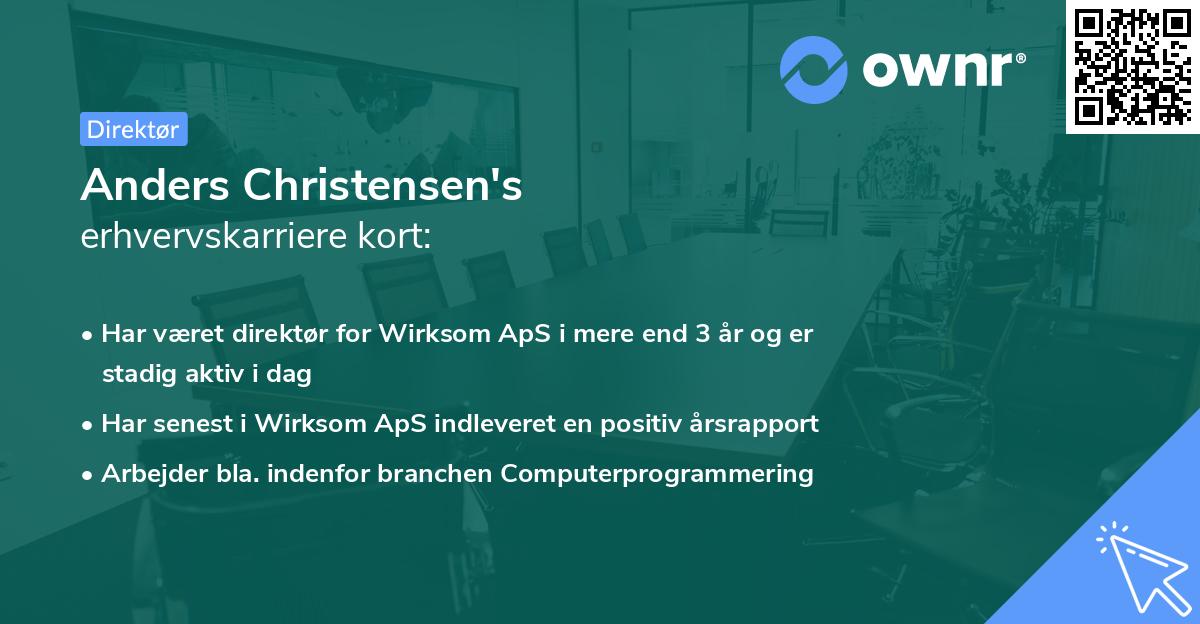 Anders Christensen's erhvervskarriere kort