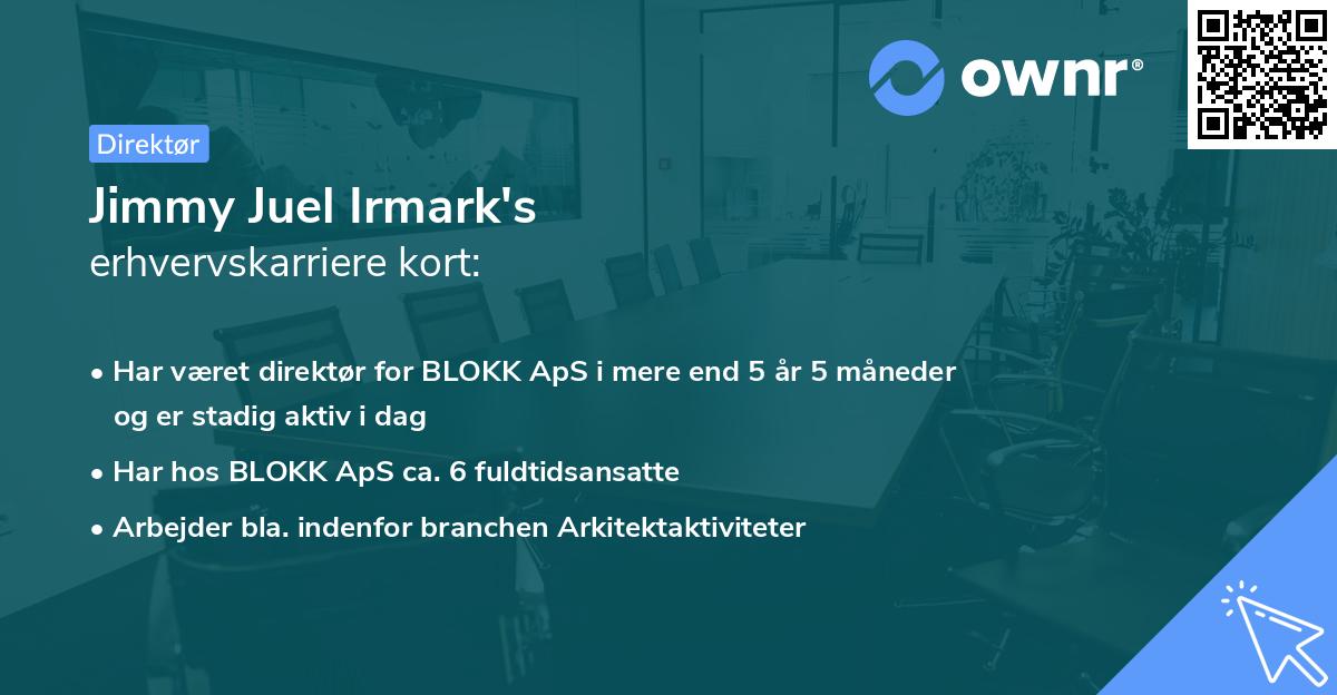 Jimmy Juel Irmark's erhvervskarriere kort