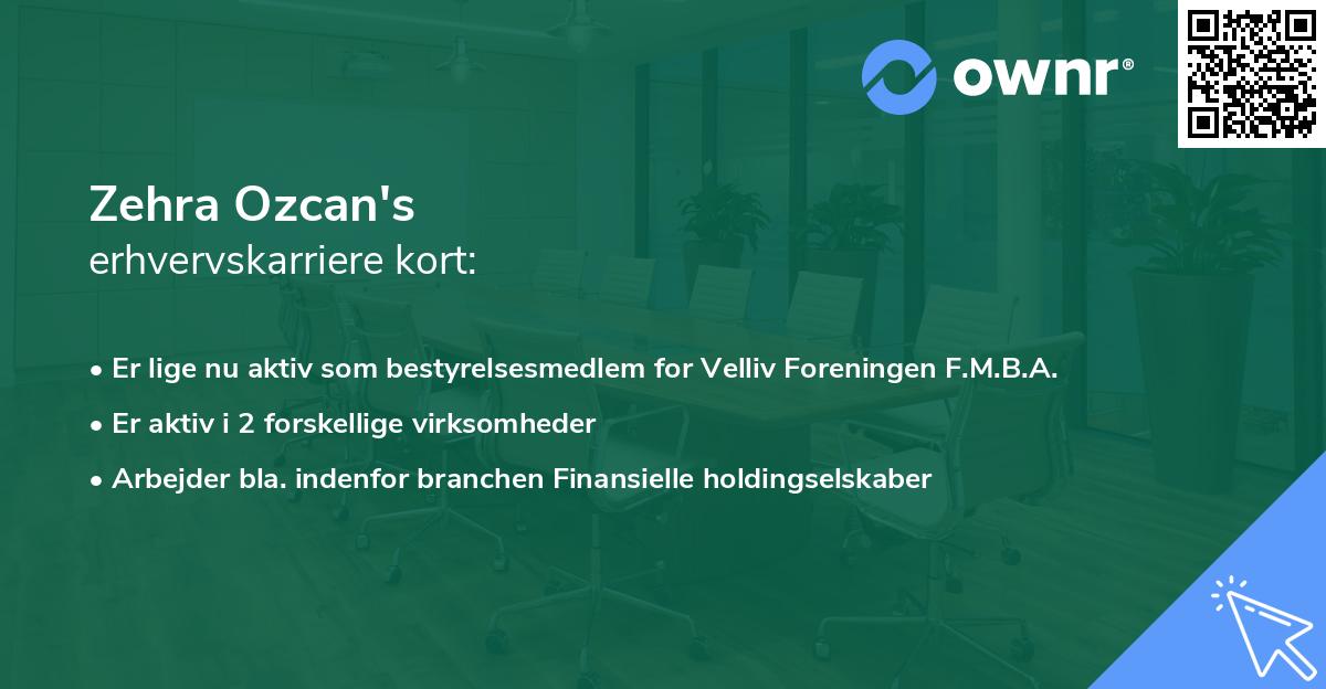 Zehra Ozcan's erhvervskarriere kort