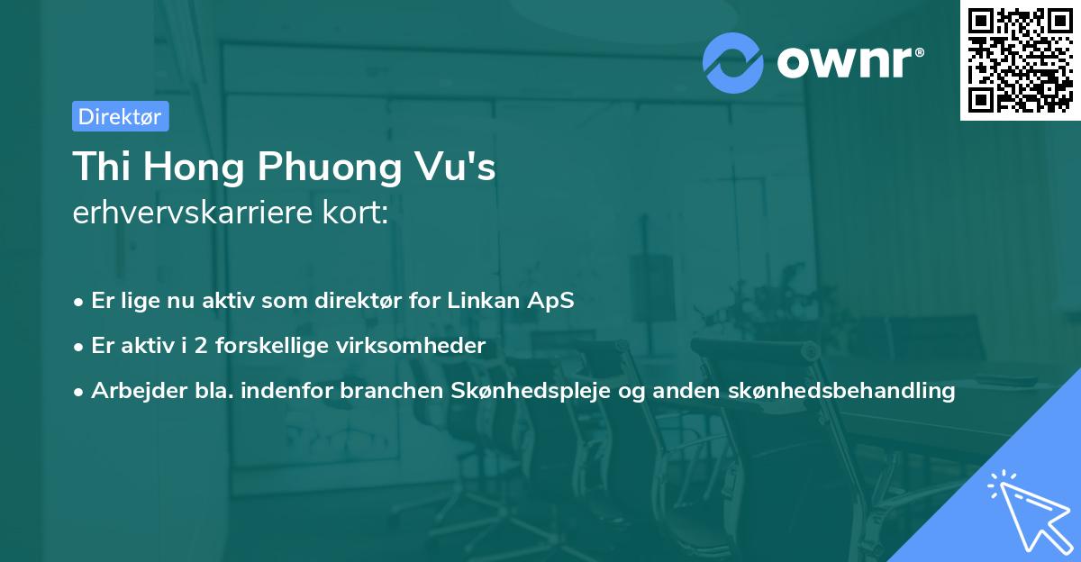 Thi Hong Phuong Vu's erhvervskarriere kort