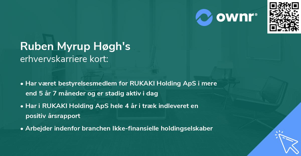 Ruben Myrup Høgh's erhvervskarriere kort