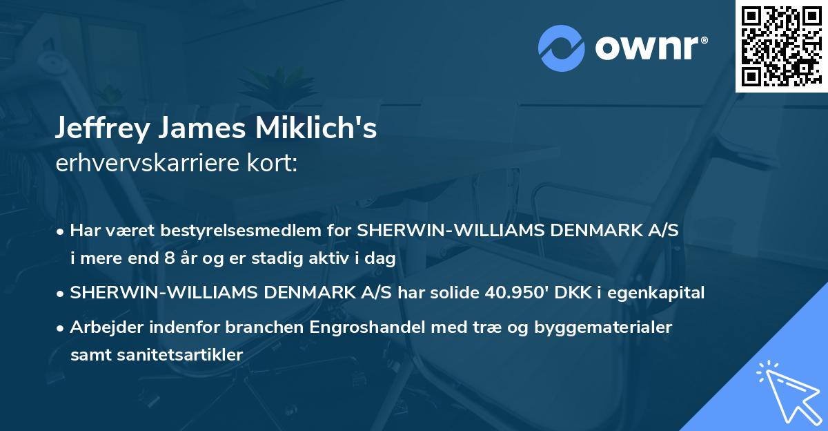 Jeffrey James Miklich's erhvervskarriere kort
