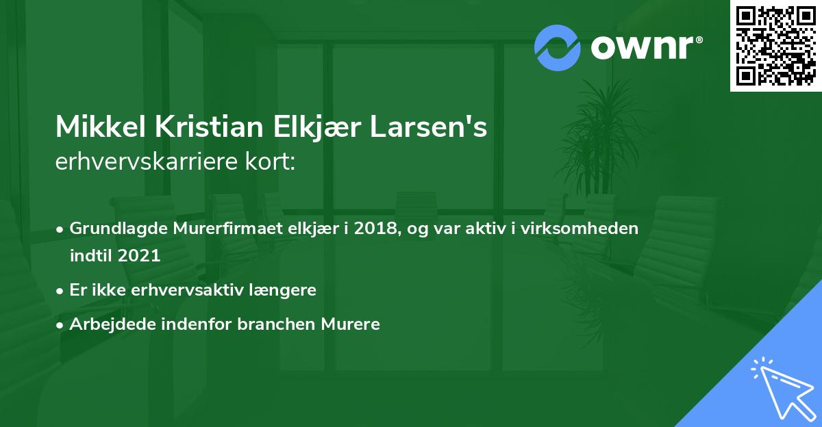 Mikkel Kristian Elkjær Larsen's erhvervskarriere kort
