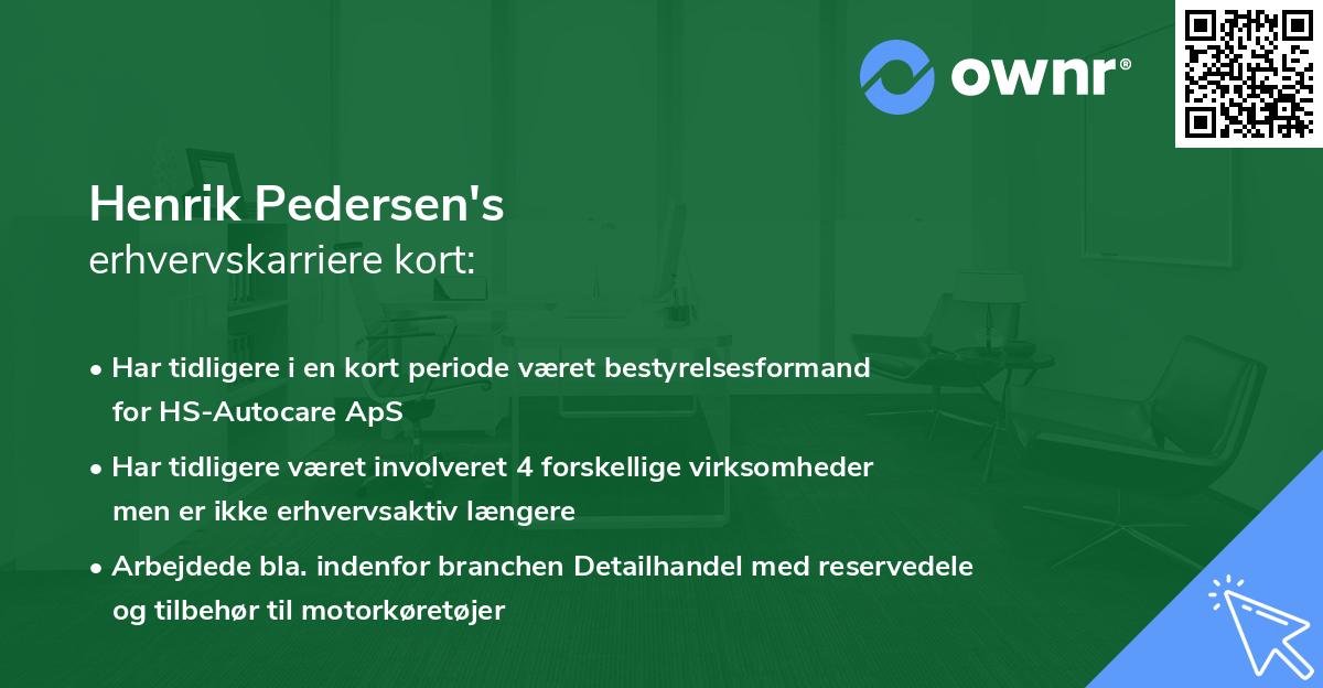 Henrik Pedersen's erhvervskarriere kort