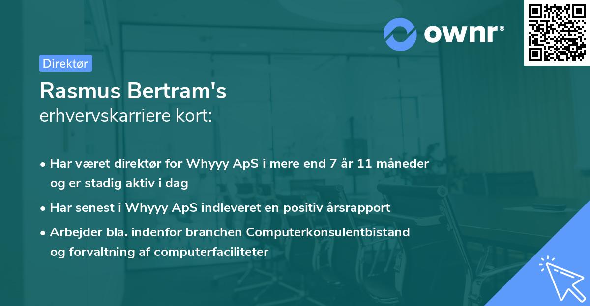 Rasmus Bertram's erhvervskarriere kort