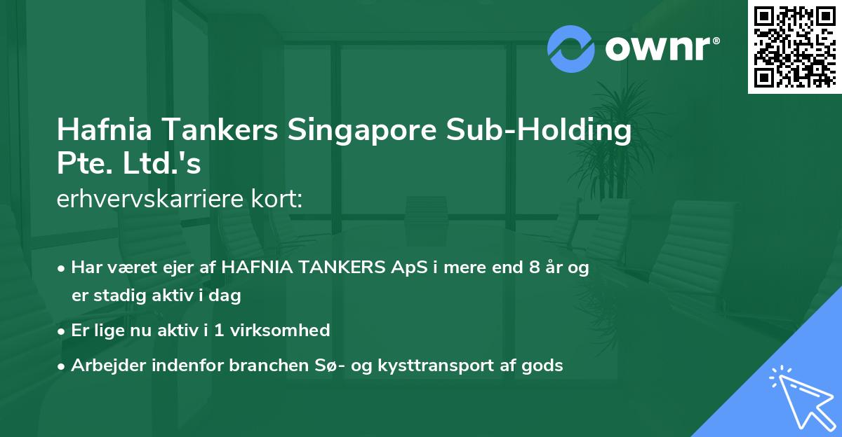 Hafnia Tankers Singapore Sub-Holding Pte. Ltd.'s erhvervskarriere kort