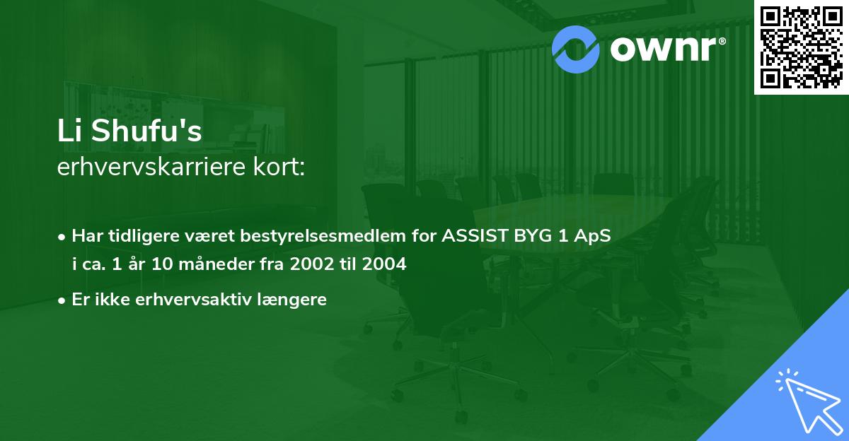 Li Shufu's erhvervskarriere kort