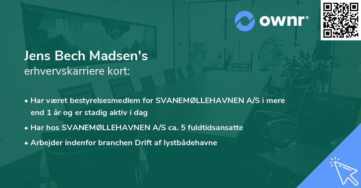 Jens Bech Madsen's erhvervskarriere kort