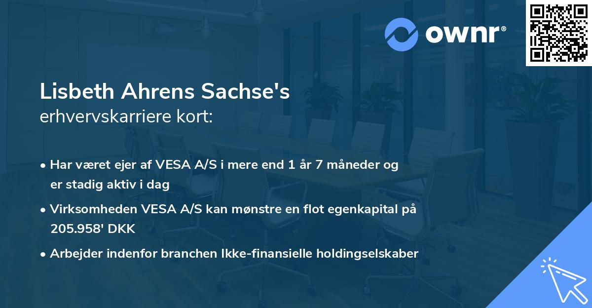 Lisbeth Ahrens Sachse's erhvervskarriere kort