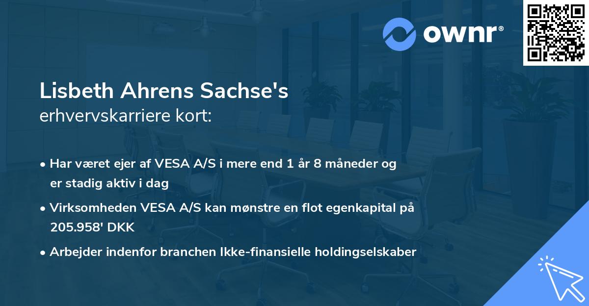 Lisbeth Ahrens Sachse's erhvervskarriere kort