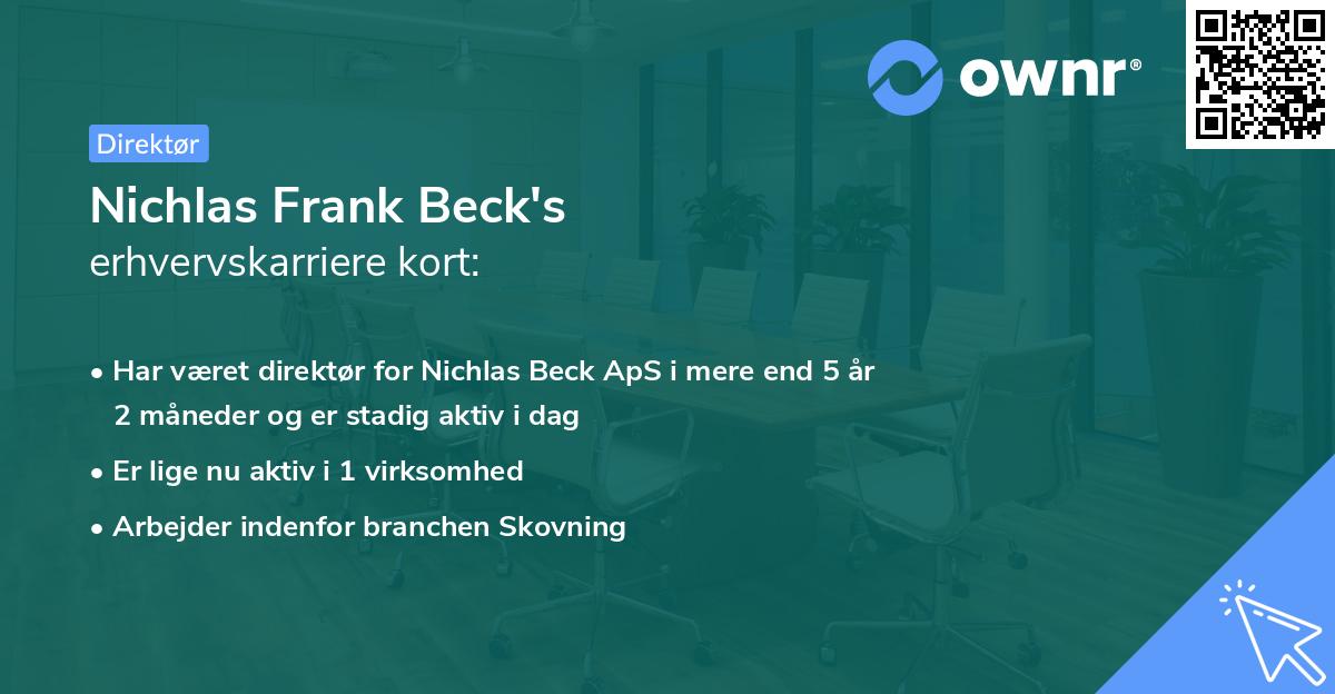 Nichlas Frank Beck's erhvervskarriere kort