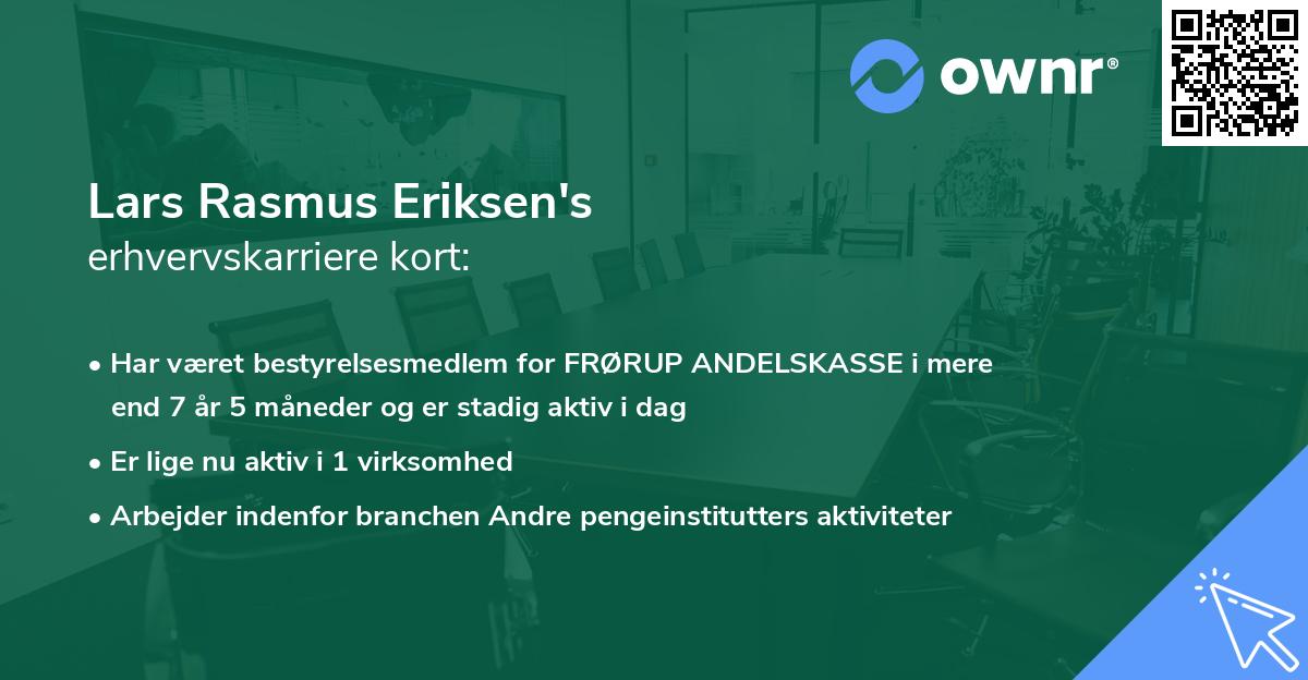 Lars Rasmus Eriksen's erhvervskarriere kort