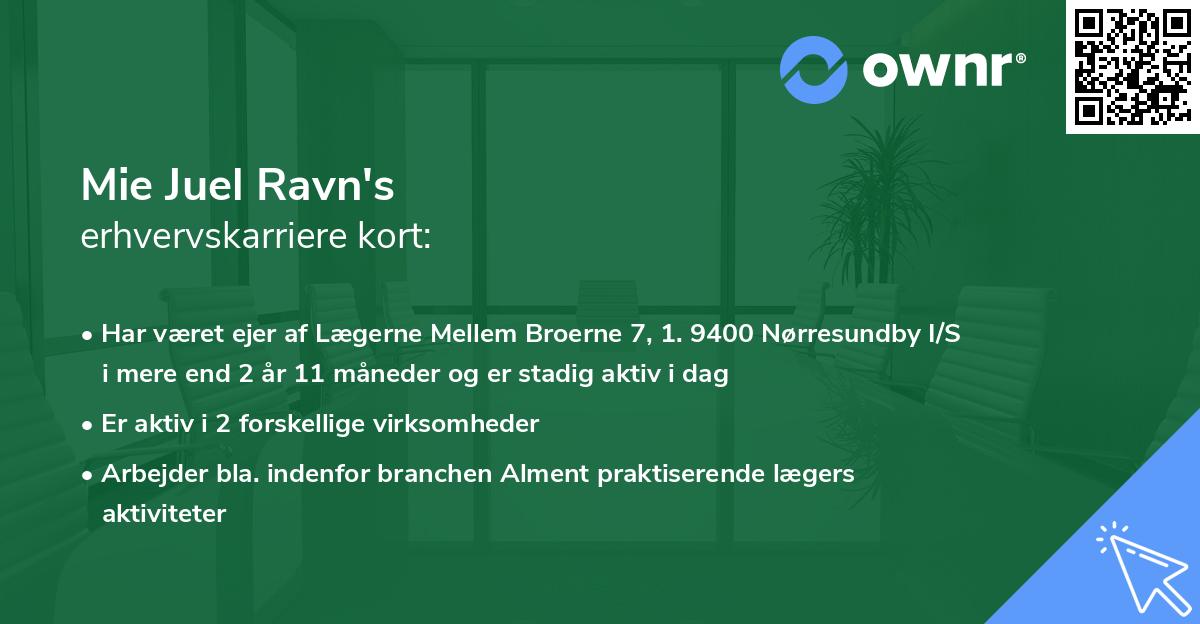 Mie Juel Ravn's erhvervskarriere kort