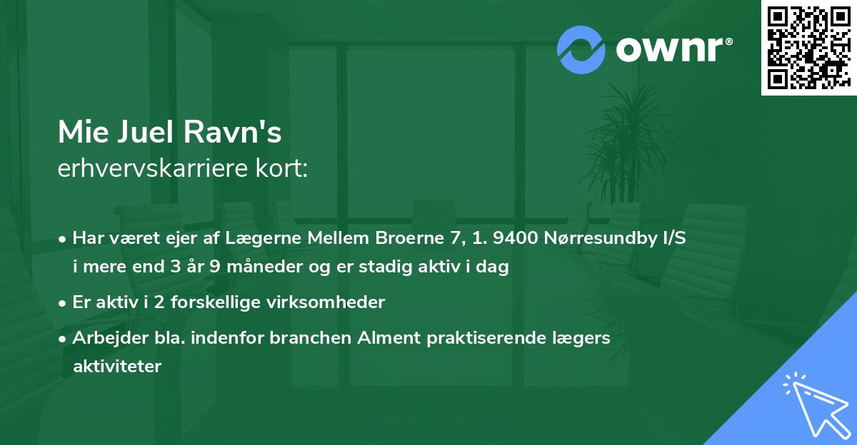 Mie Juel Ravn's erhvervskarriere kort