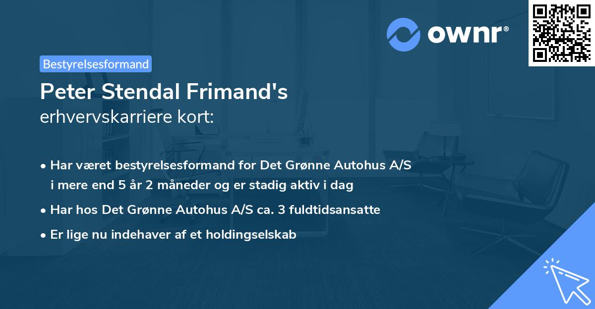 Peter Stendal Frimand's erhvervskarriere kort