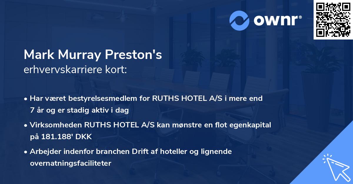 Mark Murray Preston's erhvervskarriere kort
