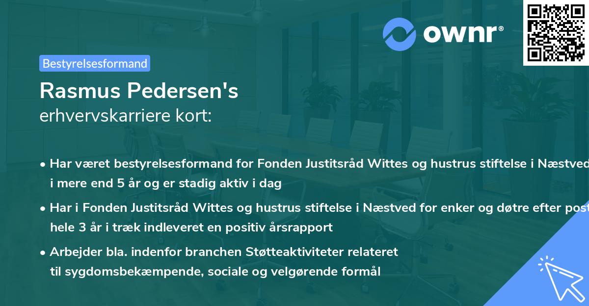 Rasmus Pedersen's erhvervskarriere kort