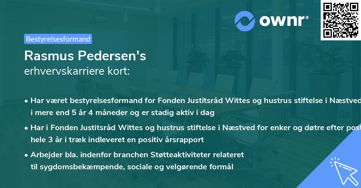 Rasmus Pedersen's erhvervskarriere kort