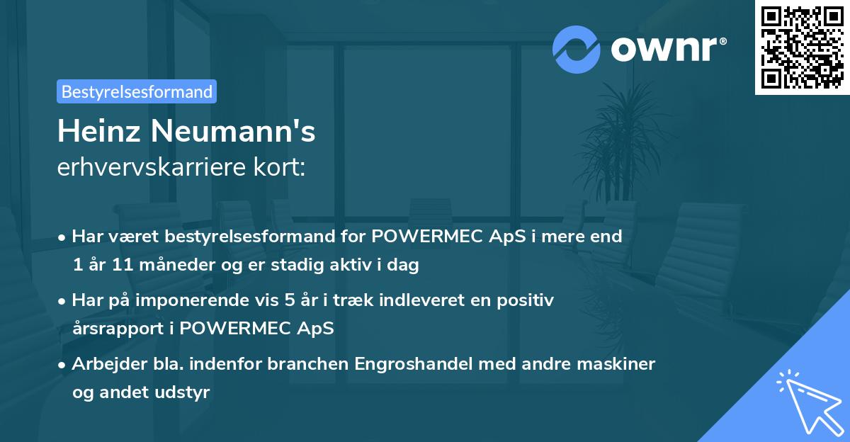 Heinz Neumann's erhvervskarriere kort