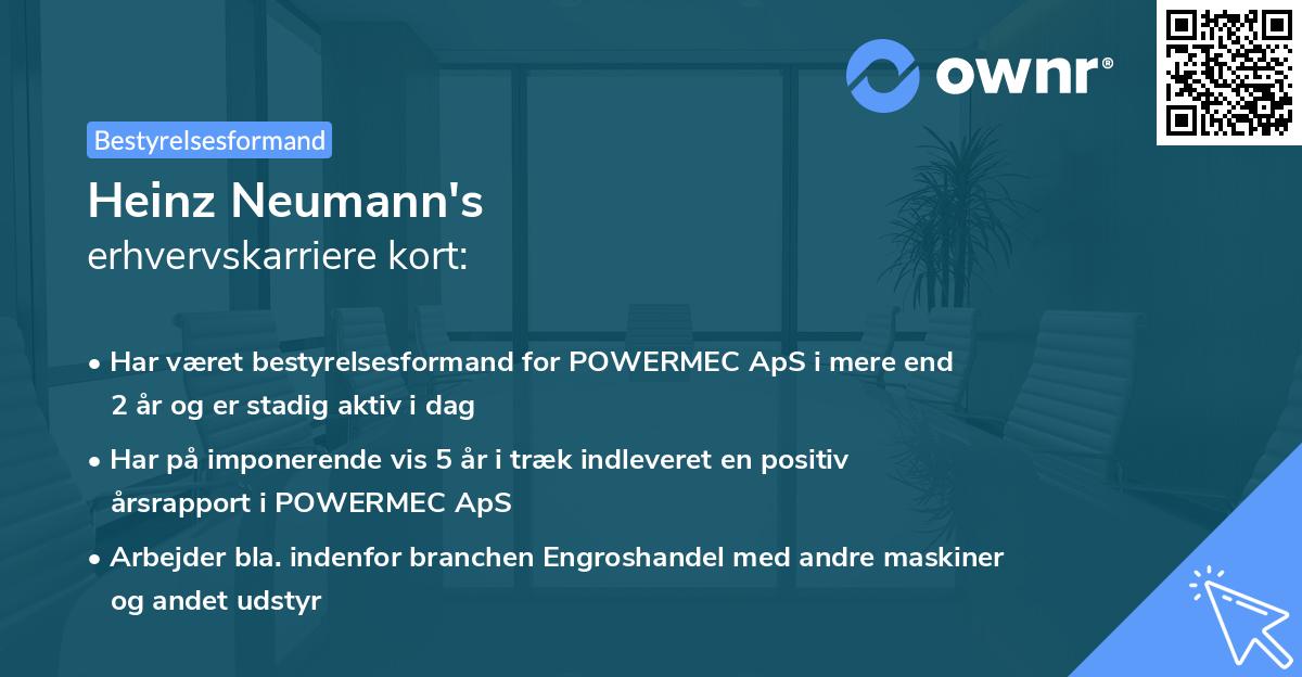 Heinz Neumann's erhvervskarriere kort