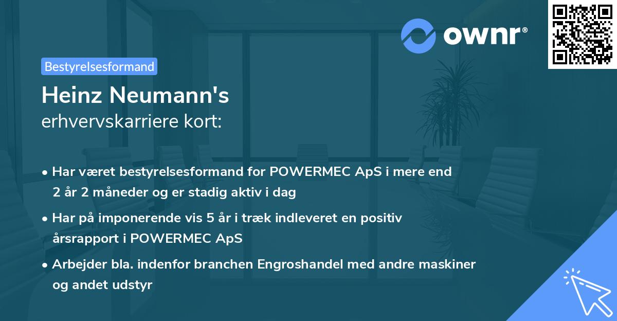Heinz Neumann's erhvervskarriere kort
