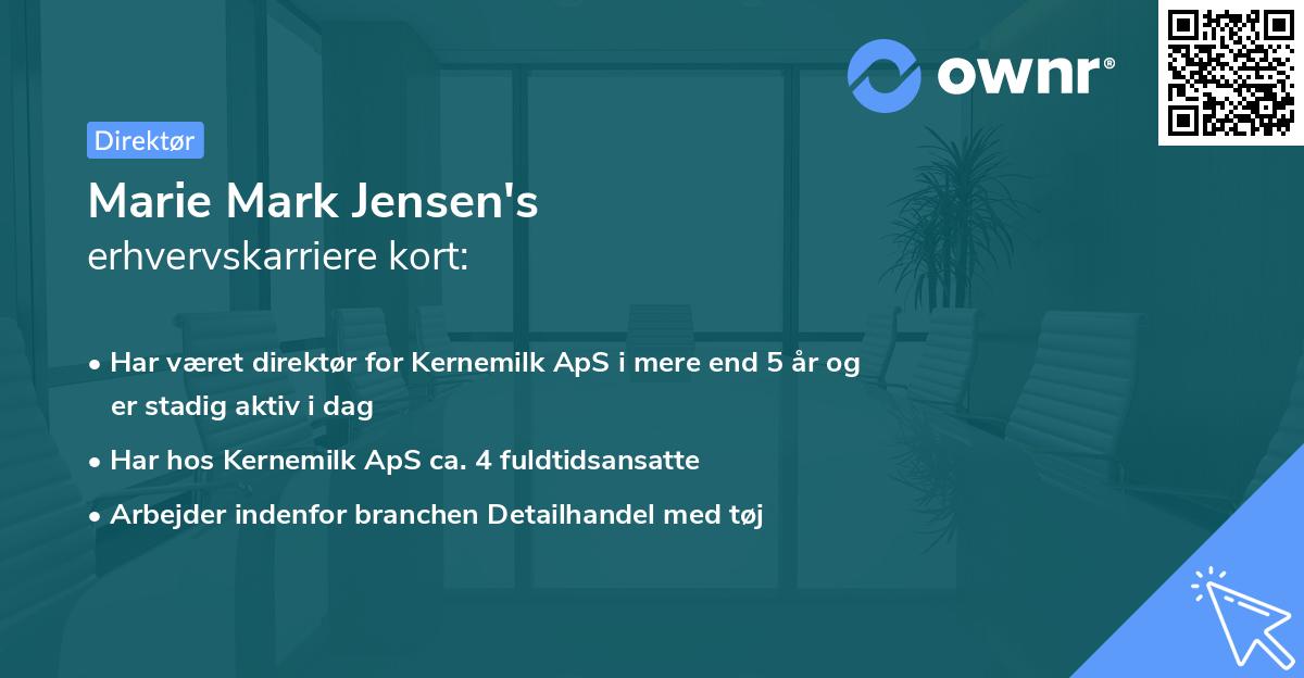 Marie Mark Jensen's erhvervskarriere kort