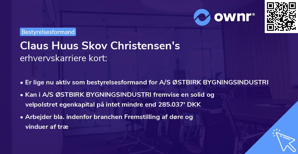 Claus Huus Skov Christensen's erhvervskarriere kort