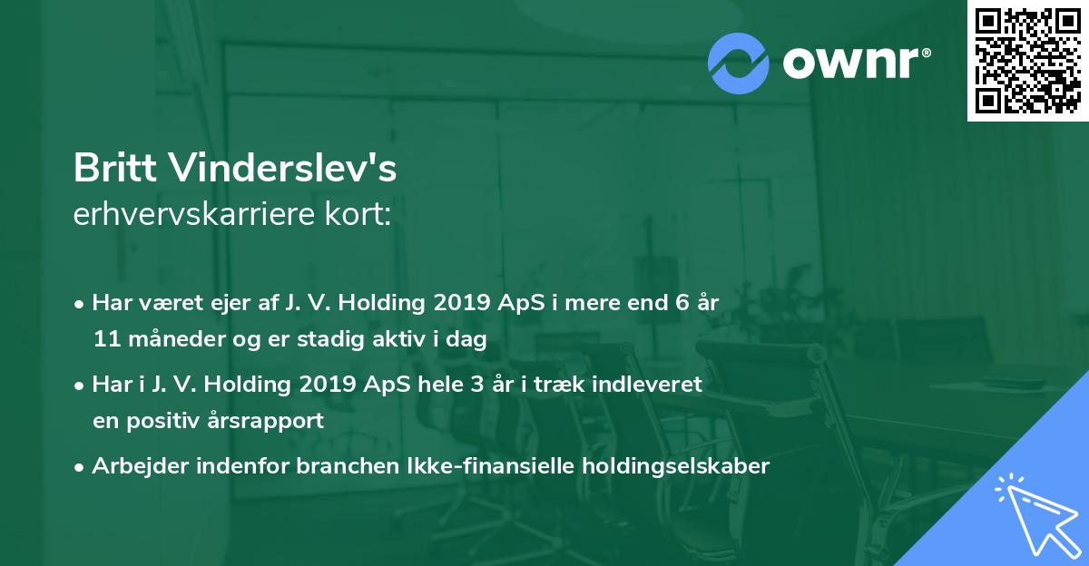 Britt Vinderslev's erhvervskarriere kort