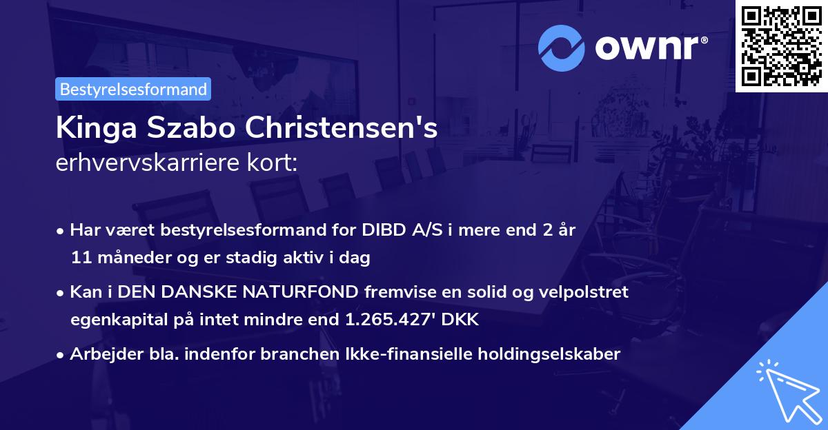 Kinga Szabo Christensen's erhvervskarriere kort
